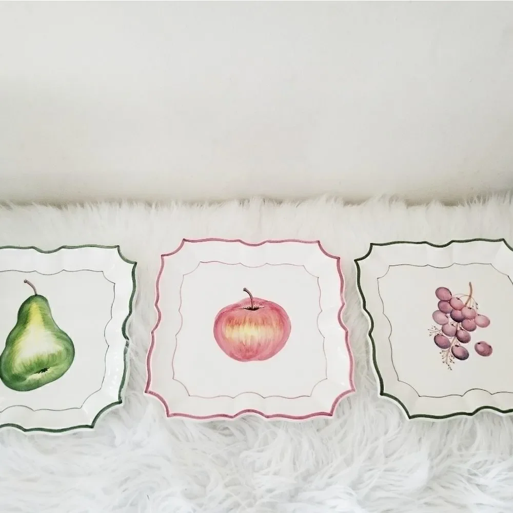Italian glassware 3 plates. Farmhouse decor